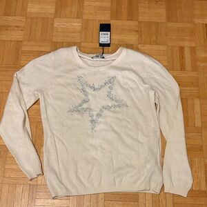 Ateliers Gardeur Cream Star Embellished Sweater